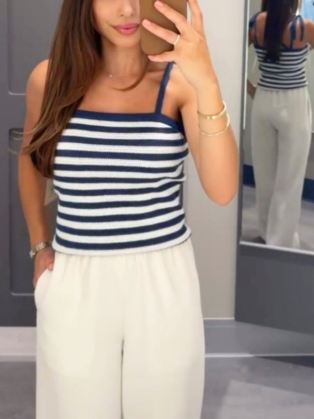 Nautical Pointelle Tie Tank